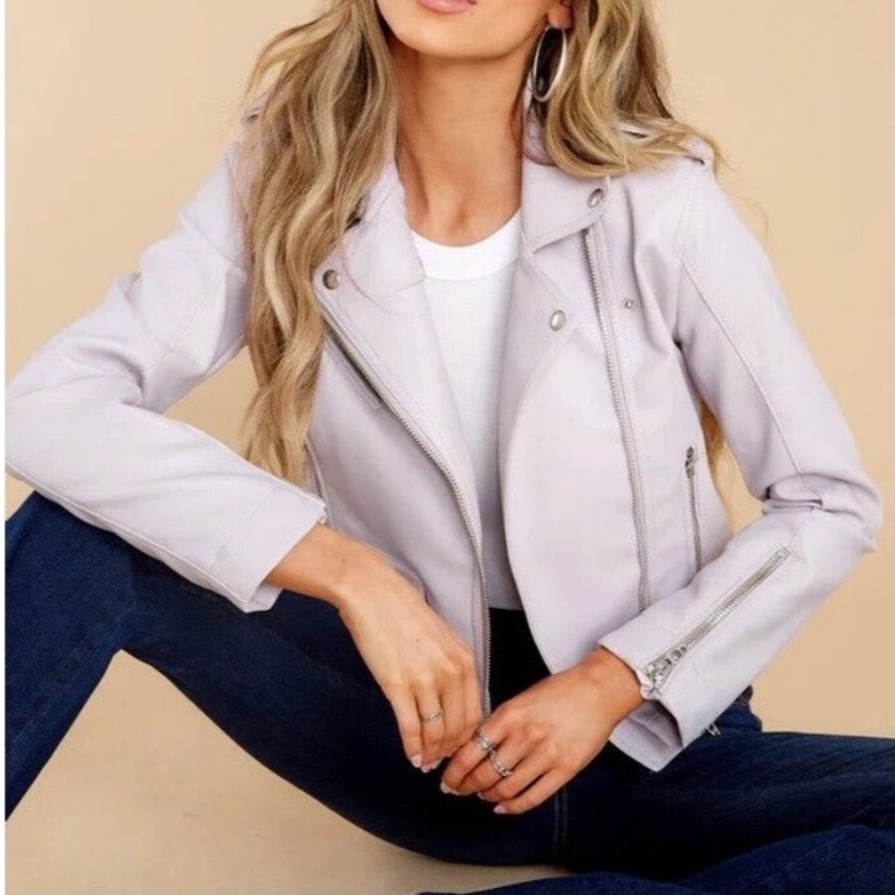 Blank NYC Lavender Faux Leather Jacket